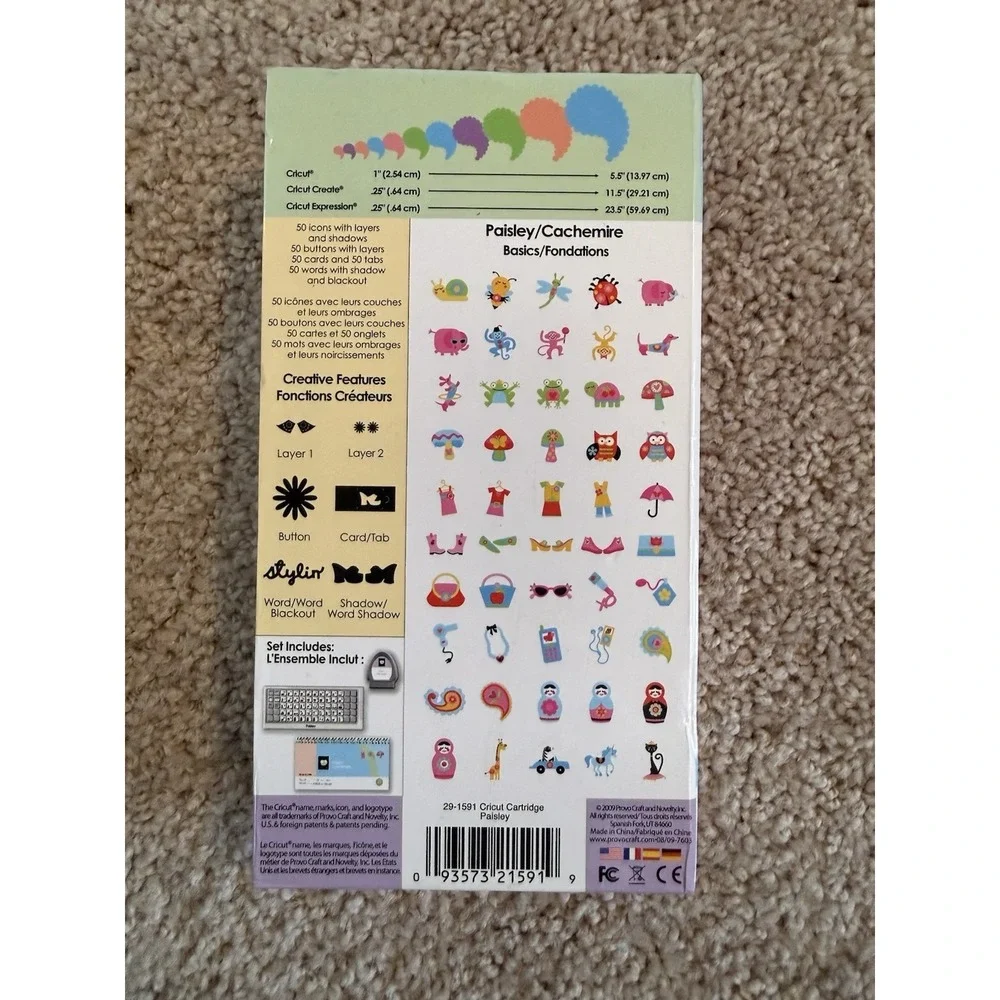 Cricut Paisley Cachemire Cartridge Complete w/ Box Overlay & Handbook 29-1591